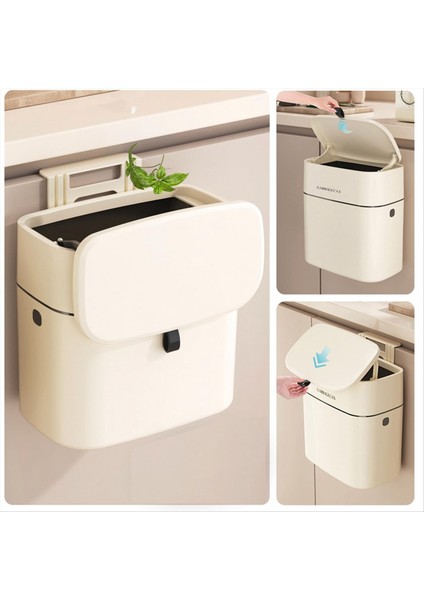 Kompost Bin Mutfak Çöp Kutusu 1.8 Galon Tezgah Kapalı Küçük Asma Çöp Kutu Kapak Kompost Binası Beyaz (Yurt Dışından) fırsatları