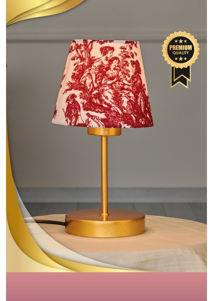 Vintage Gold Ayak Toile De Jouy Masa Lambası Lambader Kablolu Arapuarlı modelleri