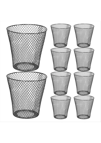 Yuvarlak Atık Sepeti, Tel Örgü Masa Metal Çöp Olabilir, Geri Dönüşüm Çöpü Yatak Odası Ofisi Için Çöp Kabı Olabilir (10 Adet) (Yurt Dışından)