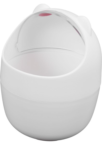 Mini Atık Bin Masaüstü Çöp Sepeti Temizlik Namlu Yaratıcı Küçük Masa Organizatör Depolama Çıkar Pistleri Hayvan Çöp Kağıt Havlu Konteyneri Beyaz (Yurt Dışından)