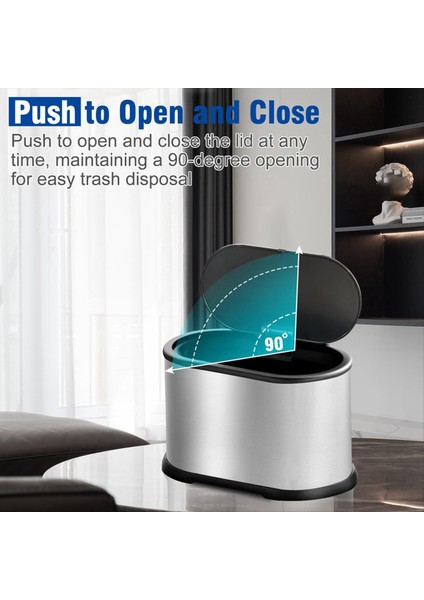 Kapaklı Mini Çöp Kutusu, 4l Küçük Mutfak Kompost Bin Tezgah Çöp Kutusu, Paslanmaz Çelik Mini Çöp Gümüş (Yurt Dışından) modelleri