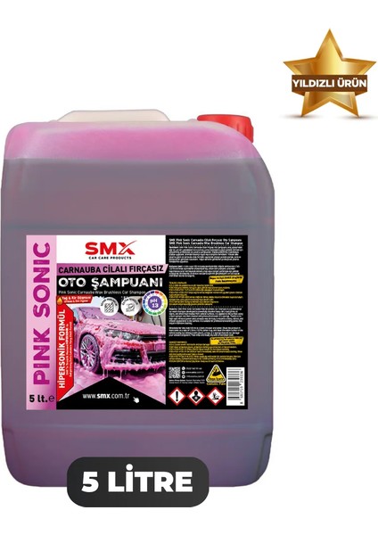 Pink Sonic Carnauba Cilalı, Fırçasız Pembe Oto Şampuanı