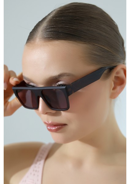 Kadın Kare Kahverengi Mat Güneş Gözlüğü 23048 C3 M