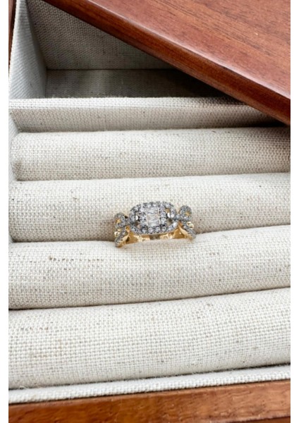 Çelik Baget Taşlı Ayarlanabilir Yüzük Ayrlnblr-Tslı-Yzk-03-Gld