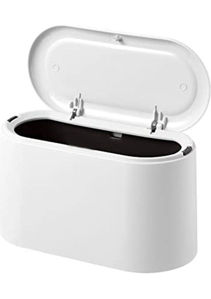 Pop-Up Kapak, Mini Çöp Kutusu, Kompakt Tasarım Mini Kozmetik Kova, Plastik Masa Tabanca Çöp Kutusu ile Masa Üstü Çöp Kutusu (Yurt Dışından)