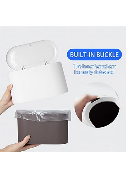 Pop-Up Kapak, Mini Çöp Kutusu, Kompakt Tasarım Mini Kozmetik Kova, Plastik Masa Tabanca Çöp Kutusu ile Masa Üstü Çöp Kutusu (Yurt Dışından) fırsatları