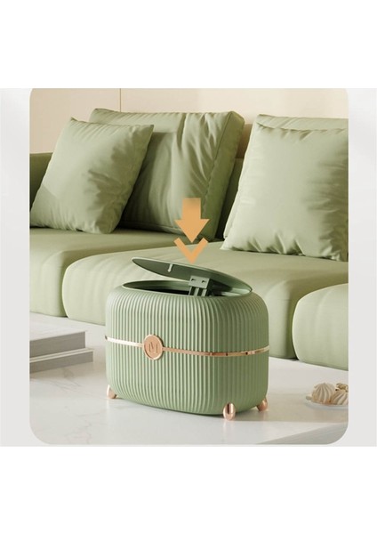 Masaüstü Atık Kutusu ile Kapak Pres Mini Depolama Kutusu Başucu Yatak Odası Oturma Odası Sehpa Kağıt Sepet Kovası, Yeşil (Yurt Dışından) fiyatları