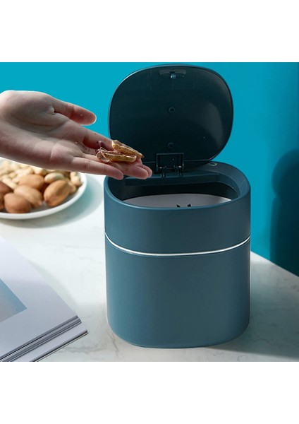 Mini Çöp Kutusu Masaüstü Atık Kutusu Pres-Open Kapaklı Küçük Masa Üstü Kutu Ev Için Zarif Yuvarlak Köşe Kağıt Kutusu A (Yurt Dışından) fırsatları