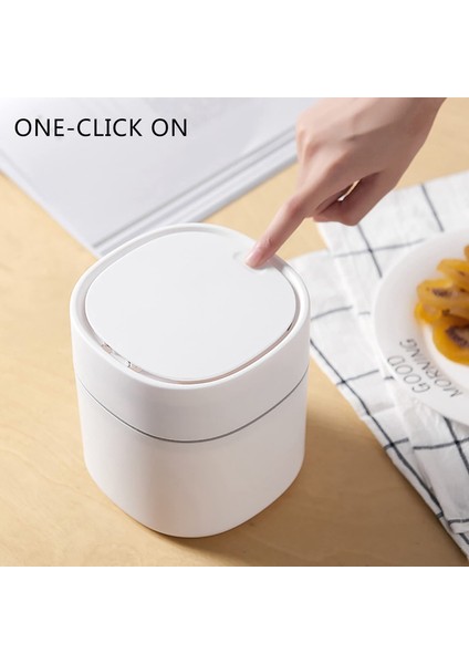 Mini Çöp Kutusu Masaüstü Atık Kutusu ile Pres-Açık Kapak Küçük Masa Üstü Kutu Zarif Yuvarlak Köşe Kağıt Kutusu Ev B Için (Yurt Dışından) modelleri