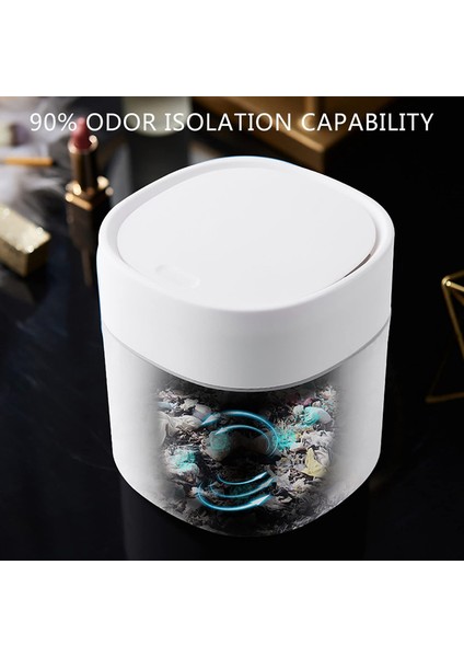 Mini Çöp Kutusu Masaüstü Atık Kutusu ile Pres-Açık Kapak Küçük Masa Üstü Kutu Zarif Yuvarlak Köşe Kağıt Kutusu Ev B Için (Yurt Dışından) indirimleri