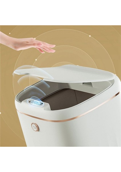 20L Akıllı Çöp Kutunu Otomatik Su Geçirmez Elektrik Atık Mutfak Banyo Tuvalet Otomatik Sensör Çöp Can-Beyaz (Yurt Dışından)