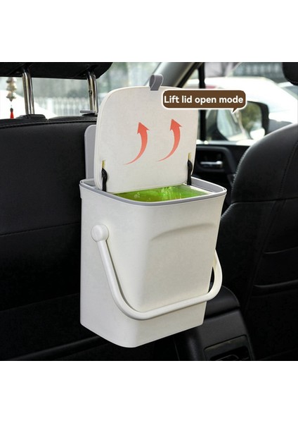 Taşınabilir Çöp Kutu Kapaklı Araba Arka Ses Depolama Organizatör Araç Temizleme Kutusu Telefon Tutucusu (Yurt Dışından)