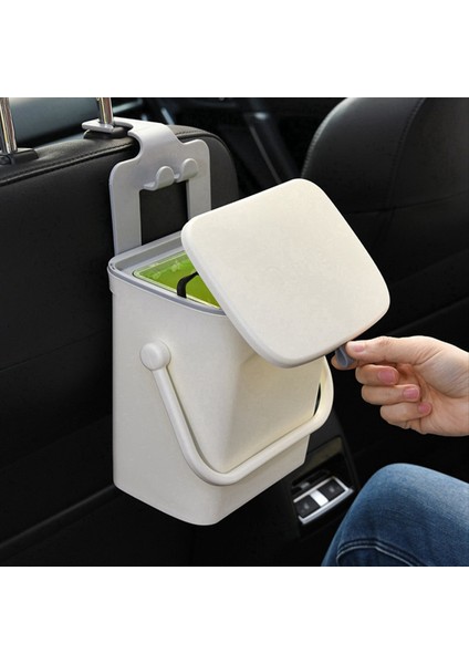 Taşınabilir Çöp Kutu Kapaklı Araba Arka Ses Depolama Organizatör Araç Temizleme Kutusu Telefon Tutucusu (Yurt Dışından) fırsatları
