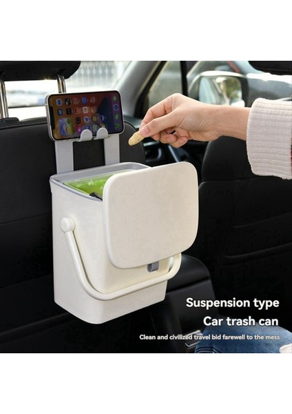 Taşınabilir Çöp Kutu Kapaklı Araba Arka Ses Depolama Organizatör Araç Temizleme Kutusu Telefon Tutucusu (Yurt Dışından) indirimleri
