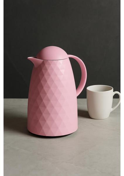 1 Lt Akrilik Soft Pembe Çay Termosu 12 Saat Sıcak 24 Saat Soğuk indirimleri