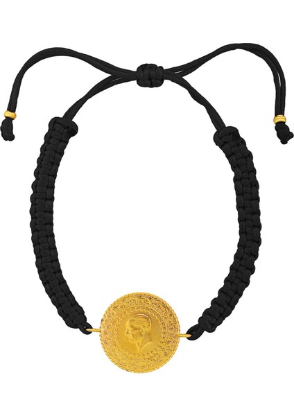 22 Ayar Yeni Altın Siyah Renkli Yarım Ipli Bileklik fiyatları