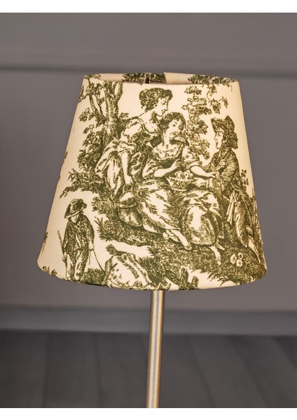 Vintage Gri Ayak Toile De Jouy Masa Lambası Lambader Kablolu Arapuarlı fırsatları