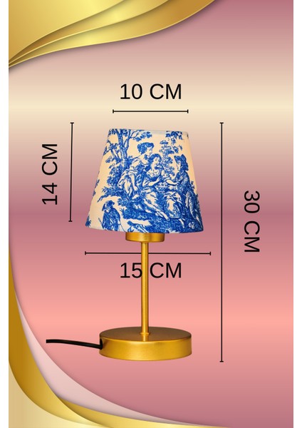 Vintage Gold Ayak Toile De Jouy Masa Lambası Lambader Kablolu Arapuarlı fiyatları