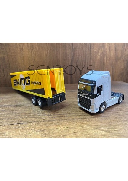 Volvo 4x2 ve Dorse Welly Tır Çekici Oyuncak Metal Tır Çekici Dorseli Oyuncak Tır Kapakları Açılır modelleri