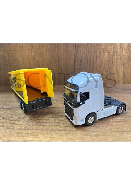 Volvo 4x2 ve Dorse Welly Tır Çekici Oyuncak Metal Tır Çekici Dorseli Oyuncak Tır Kapakları Açılır fırsatları
