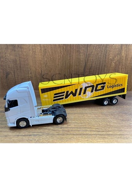 Volvo 4x2 ve Dorse Welly Tır Çekici Oyuncak Metal Tır Çekici Dorseli Oyuncak Tır Kapakları Açılır indirimleri