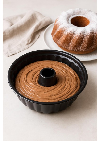 Yuvarlak Emaye Kek Kalıbı 28 cm Fırın Pasta Tart Ekmek Kalıbı