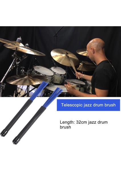 1 Çift Geri Çekilebilir Siyah Tutamaklar Caz Davul Fırçaları Mavi Naylon 32CM Yapışır (Yurt Dışından) fiyatları