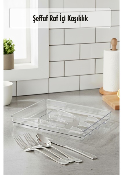 Şeffaf Akrilik Raf Içi Kaşıklık 26,5×34,5×4,5 cm