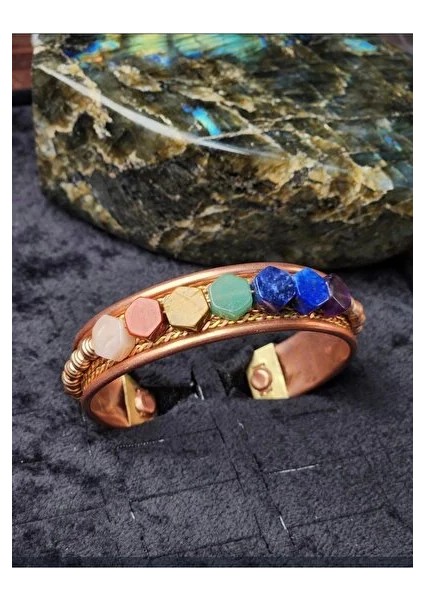Doğal Taş Tasarımlı Orijinal Bakır Bileklik