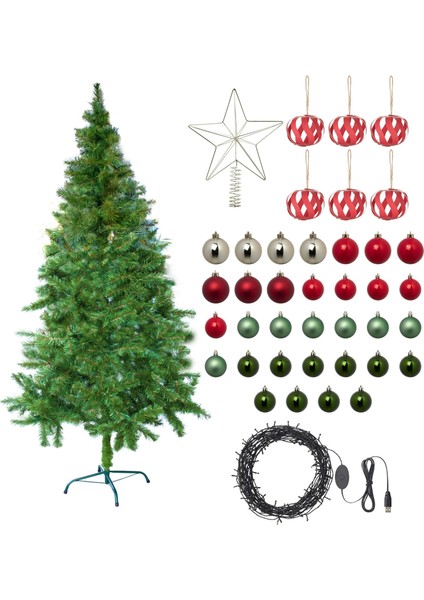 Çam ağacı seti, çok renkli, 210cm