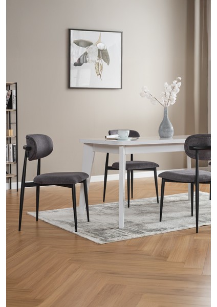 Polo 6 Kişilik Mutfak Yemek Masası Takımı Antrasit fiyatları