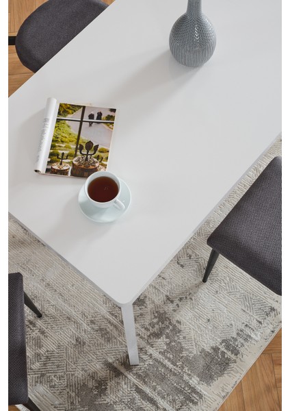 Polo 6 Kişilik Mutfak Yemek Masası Takımı Antrasit modelleri