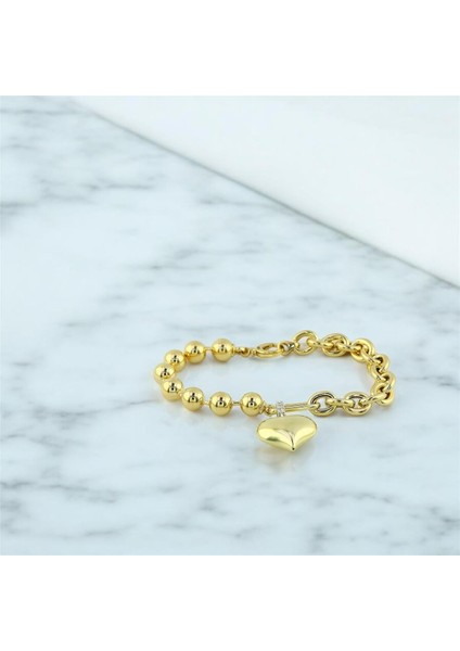 14 Ayar Altın Kalpli Bileklik - F004682 fiyatları