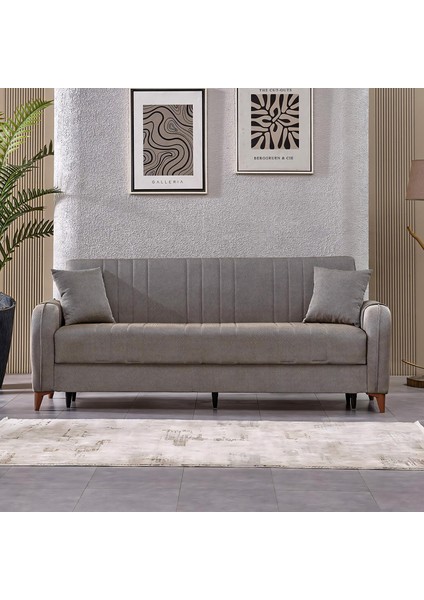 Serra 3 Kişilik Bazalı Kanepe Çekyat Koltuk Kahve