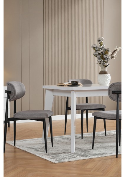 Polo 4 Kişilik Mutfak Yemek Masası Takımı Gri fiyatları