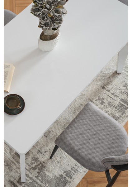 Polo 4 Kişilik Mutfak Yemek Masası Takımı Gri fırsatları