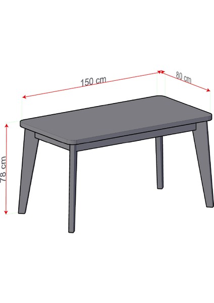 Polo 4 Kişilik Mutfak Yemek Masası Takımı Gri