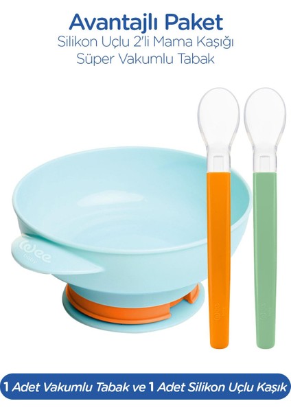 Süper Vakumlu Tabak ve 2'li Mama Kaşığı fiyatları