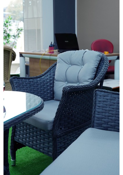 Mihenk Rattan 4 Kişilik Oturma Grubu 2+1+1 + Orta Sehpa