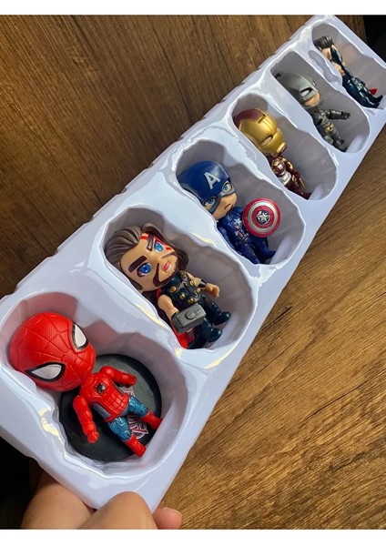 Thor Spiderman Ironman Kaptan Amerika Batman Superman Figür 6'lı Süper Kahraman Figür Seti