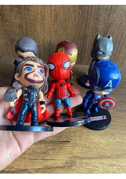 Thor Spiderman Ironman Kaptan Amerika Batman Superman Figür 6'lı Süper Kahraman Figür Seti fiyatları