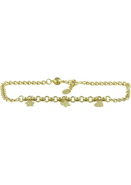 14 Ayar Altın Kalpli Bileklik - 0201069