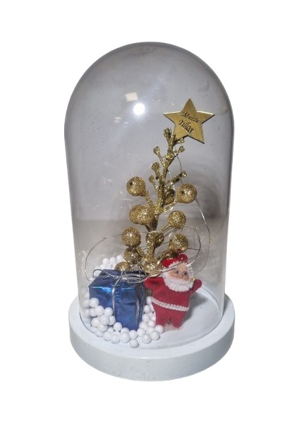 Büyük Boy Noel Baba Fanus – Peri Ledli Yılbaşı Dekoratif Masa Süsü modelleri