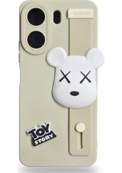 Redmi 13C Uyumlu Kılıf Bej Renk 3D Figürlü Darbe Emici Yumuşak Silikon Kapak fırsatları