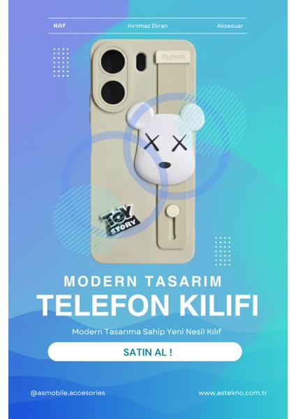 Redmi 13C Uyumlu Kılıf Bej Renk 3D Figürlü Darbe Emici Yumuşak Silikon Kapak indirimleri