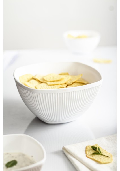 Akrilik Barok Beyaz Orta Boy Kare Meyve & Salata Kasesi & Karıştırma Kabı / 1,5 Lt (Cam Değildir) modelleri