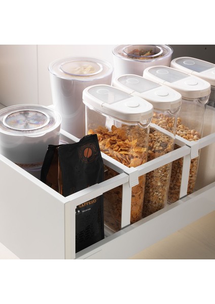 Mutfak Boy Dolabı, Veddınge Beyaz, 40X60X200 Cm, 1 Kapaklı, 3 Çekmeceli ve 2 Raflı modelleri