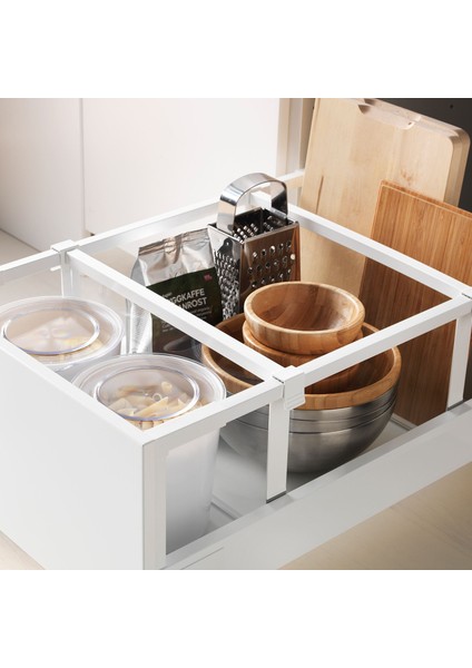 Mutfak Boy Dolabı, Veddınge Beyaz, 40X60X200 Cm, 1 Kapaklı, 3 Çekmeceli ve 2 Raflı fırsatları