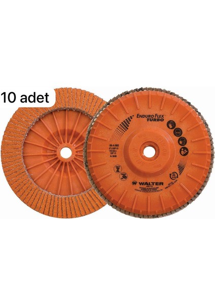 Flap Disk Katlı Zımpara 115MM 36/60 Kum Turuncu Extra 10 Adet Avantaj Paket