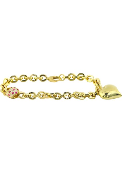 14 Ayar Altın Kalpli Bileklik - 0195484 modelleri